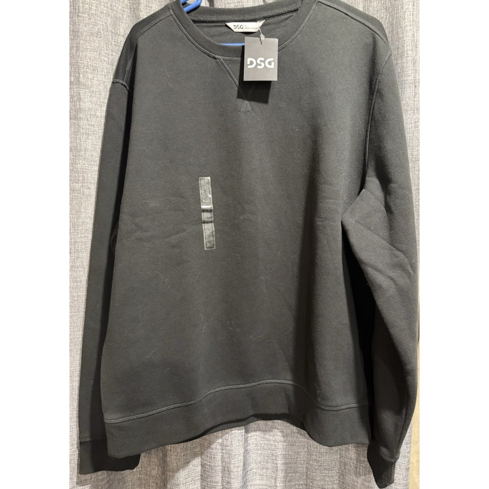DSG Men's Classic Fleece Black Crewneck Sweatshirt Size Large New With Tags